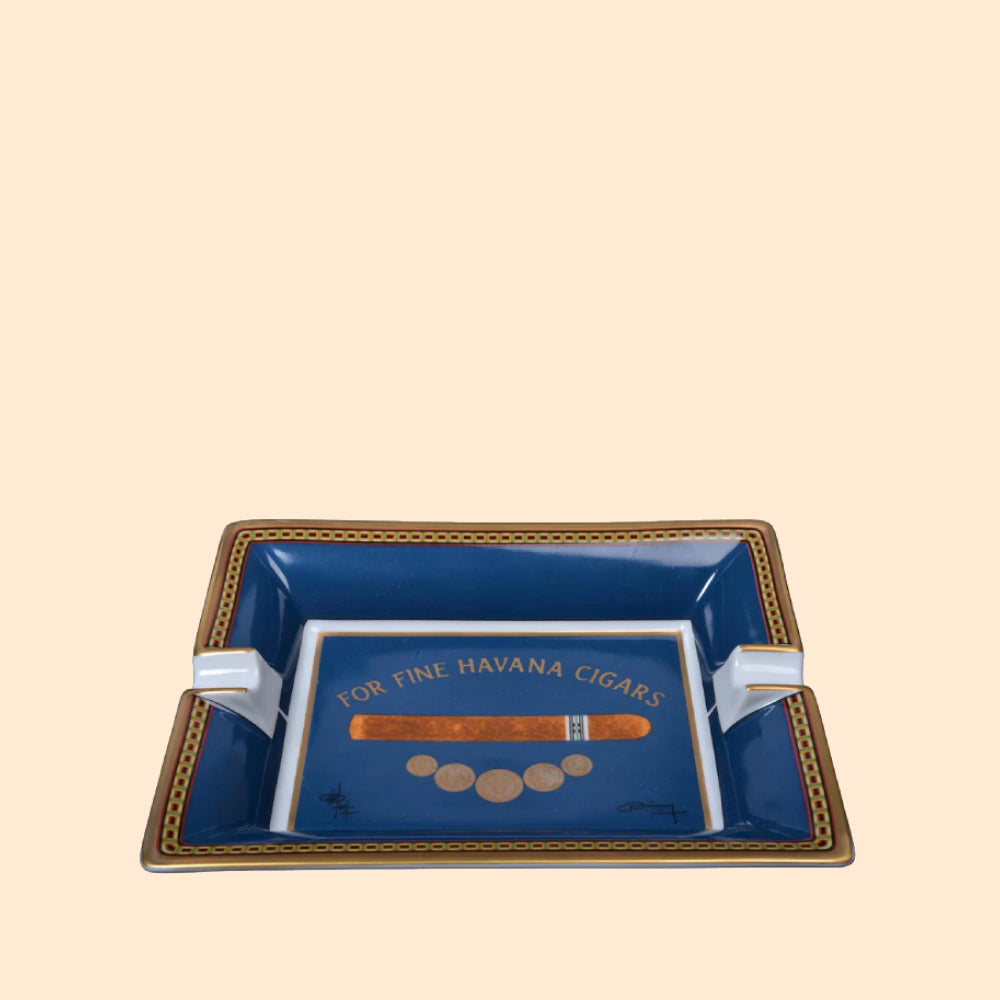 ELIE BLEU MEDAL PORCELAIN ASHTRAY