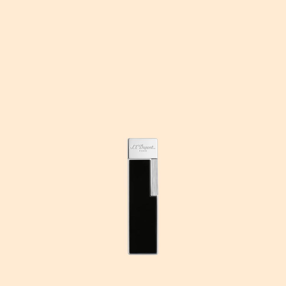 S.T.DUPONT TWIGGY BLACK LACQUER AND CHROME LIGHTER